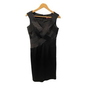 Elija J New York Black Sleeveless V-Neck Fitted Sexy Dress Size 8